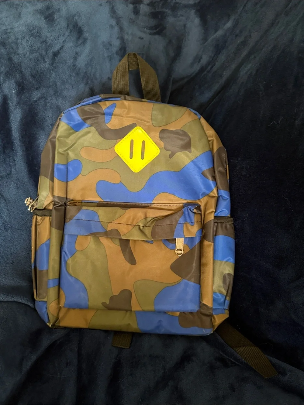 Camouflage Blue & Brown kids Backpack- new